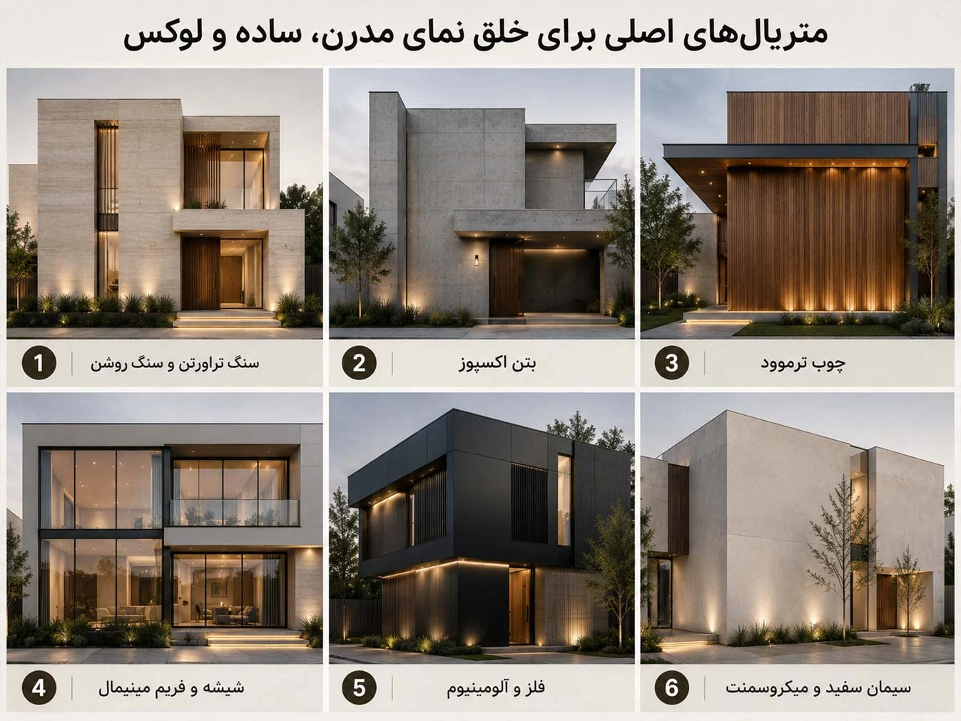 ساختمان متریال اصلی نمای مدرن